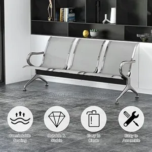Waiting Bench: 3-Seater Waiting Room Bench With Armrests