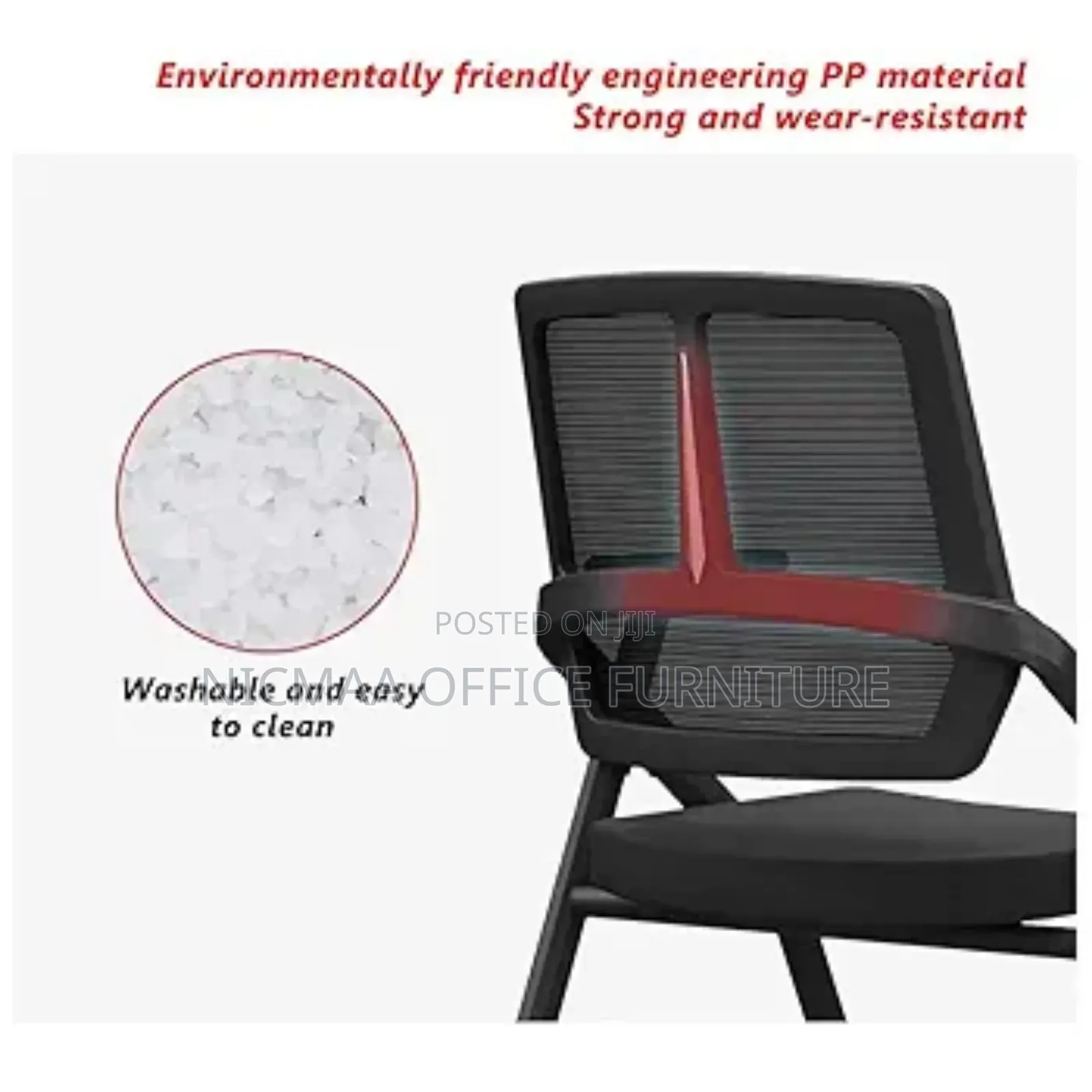 Foldable Chair: Mesh Study Chair With Writing Tablet