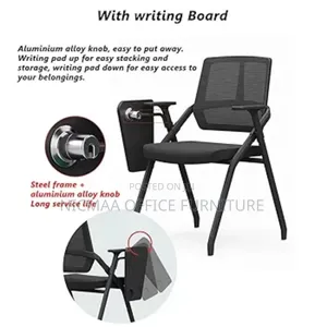 Foldable Chair: Mesh Study Chair With Writing Tablet