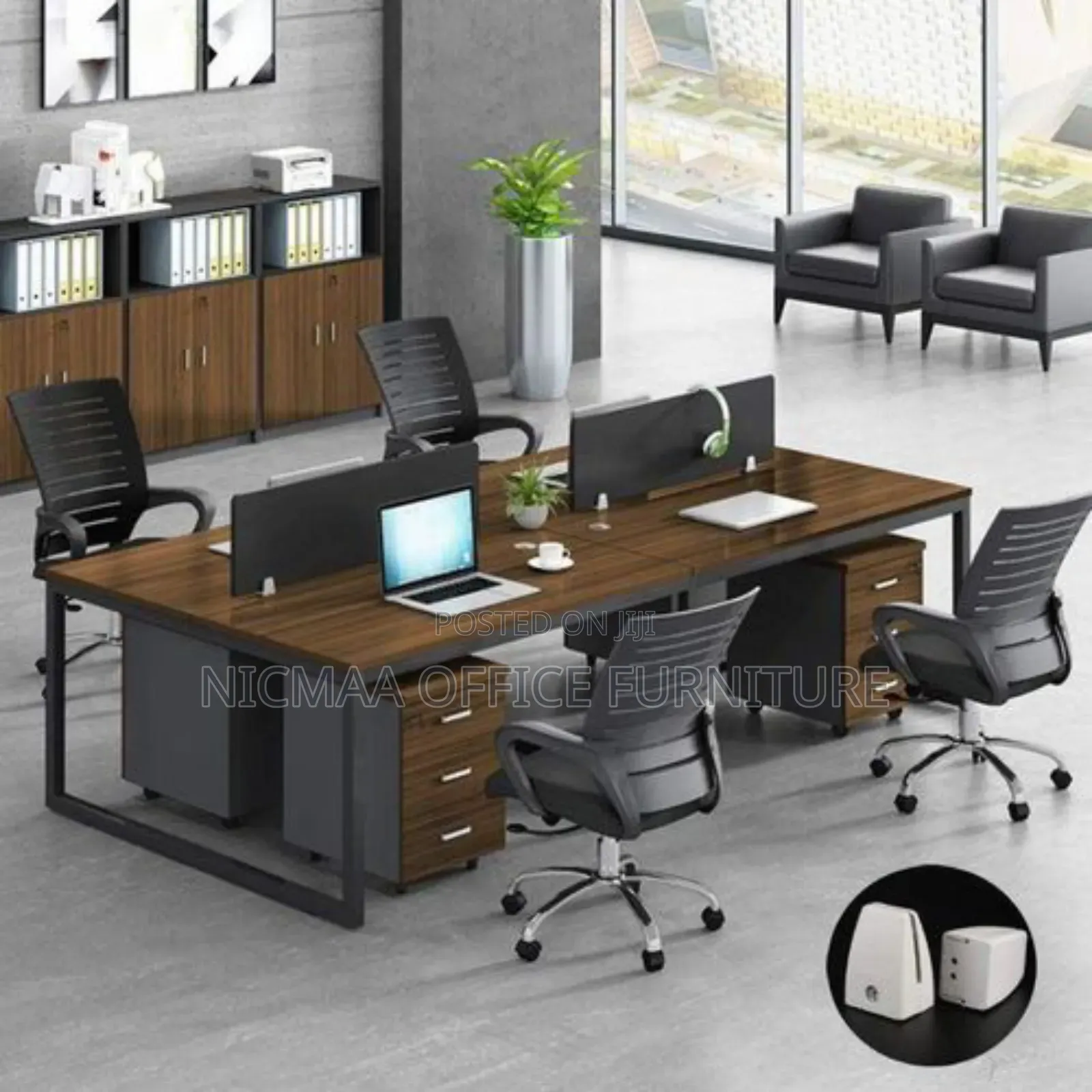 Workstation: 4-Way Open Mode Modern Office Workstations