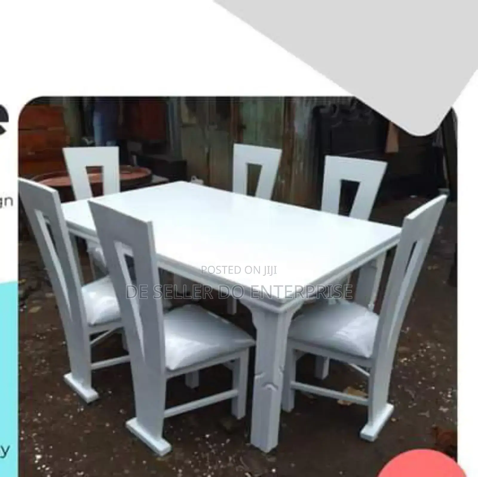 Dining Twble White 6 Chairs
