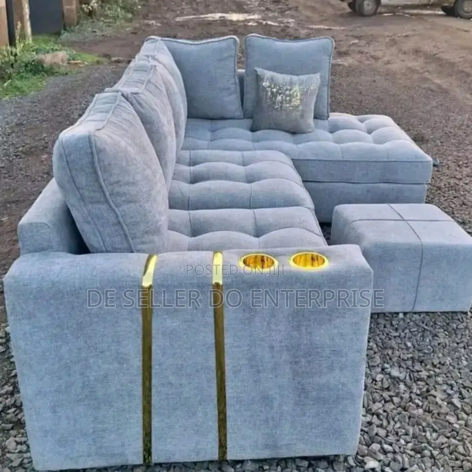 Gray Corner Sofaset