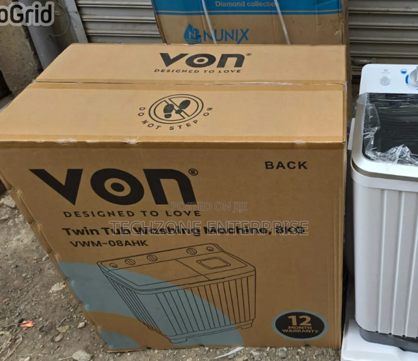 Von VWM-08ahk 8kgs Twin-Tub Washing Machine - White 