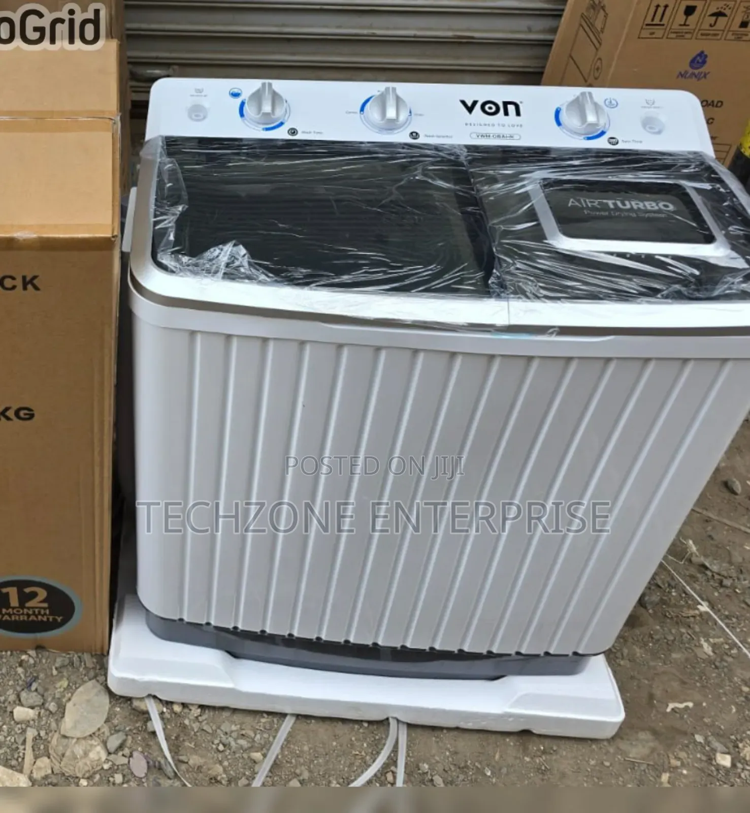 Von VWM-08ahk 8kgs Twin-Tub Semi-Automatic Washing Machine 