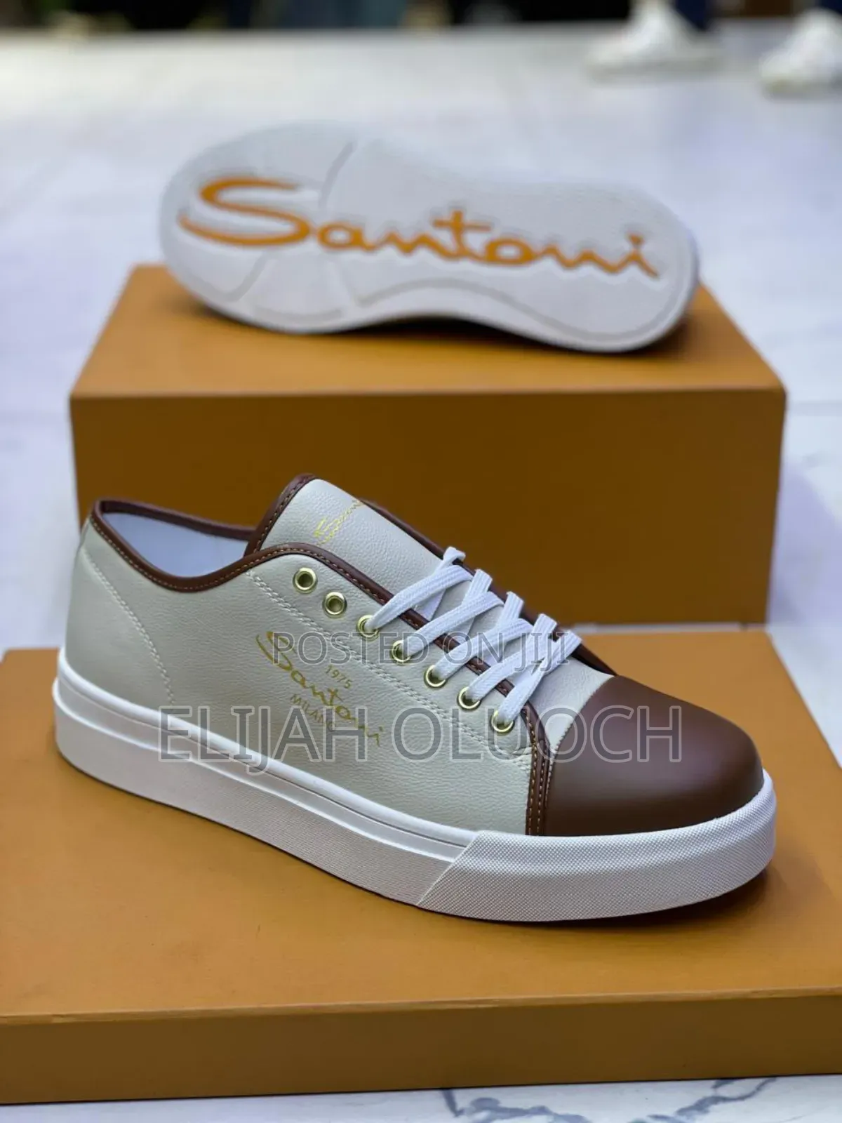 Santoni Milano Casual Leather Shoes