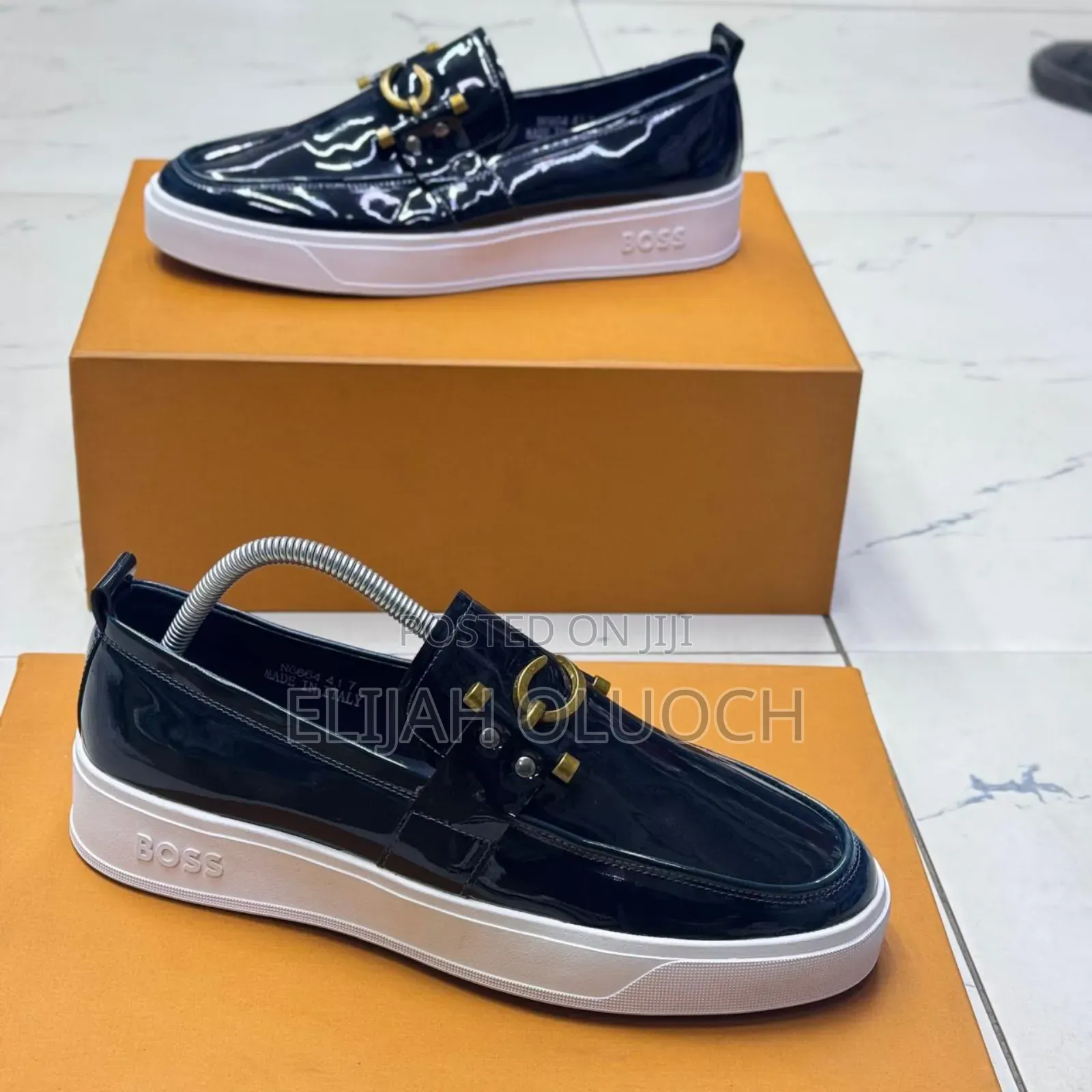 Premium Leather Wet Look Boss Casual Shoes