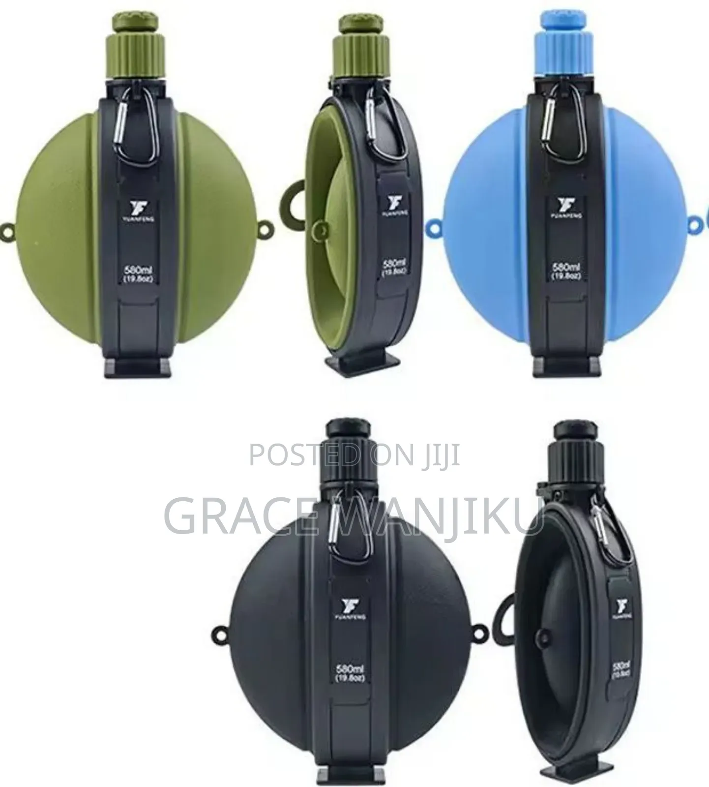 Foldable Silicone Water Bottle With Compass