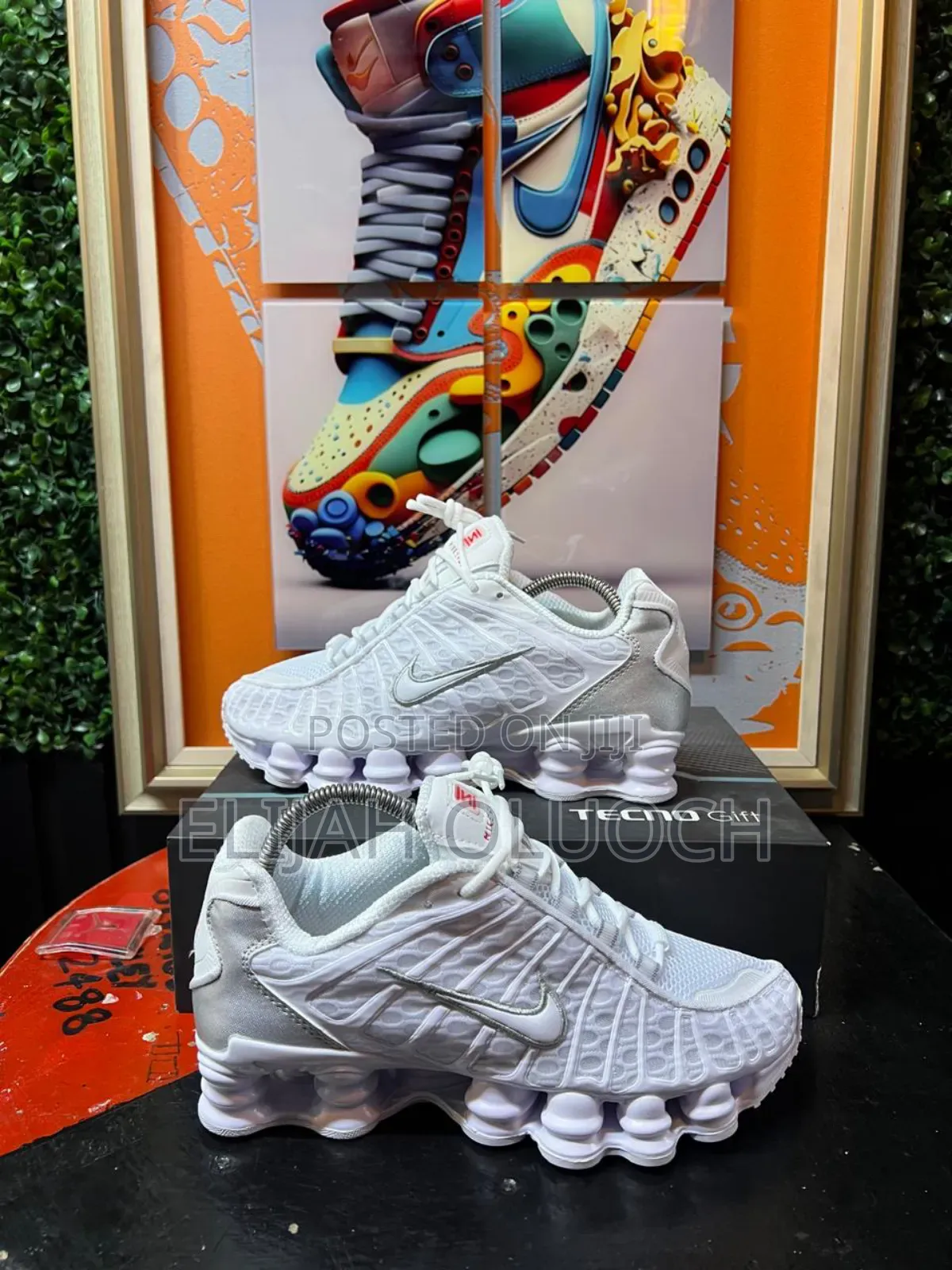 Pure White Nike Shox Sneakers