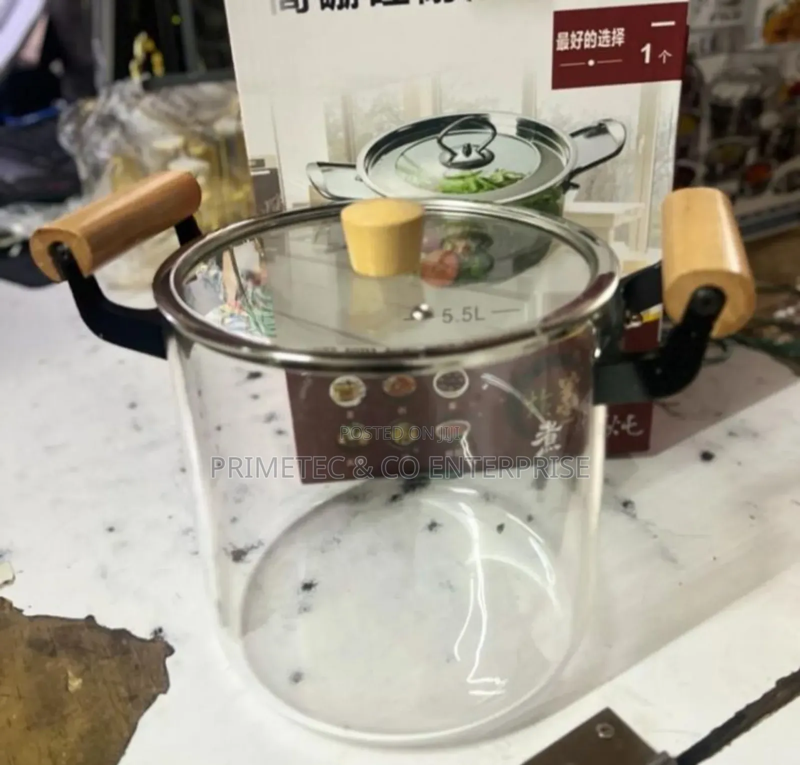 5.5 Borosilicate Glass Cooking Pot Microwave Safe.