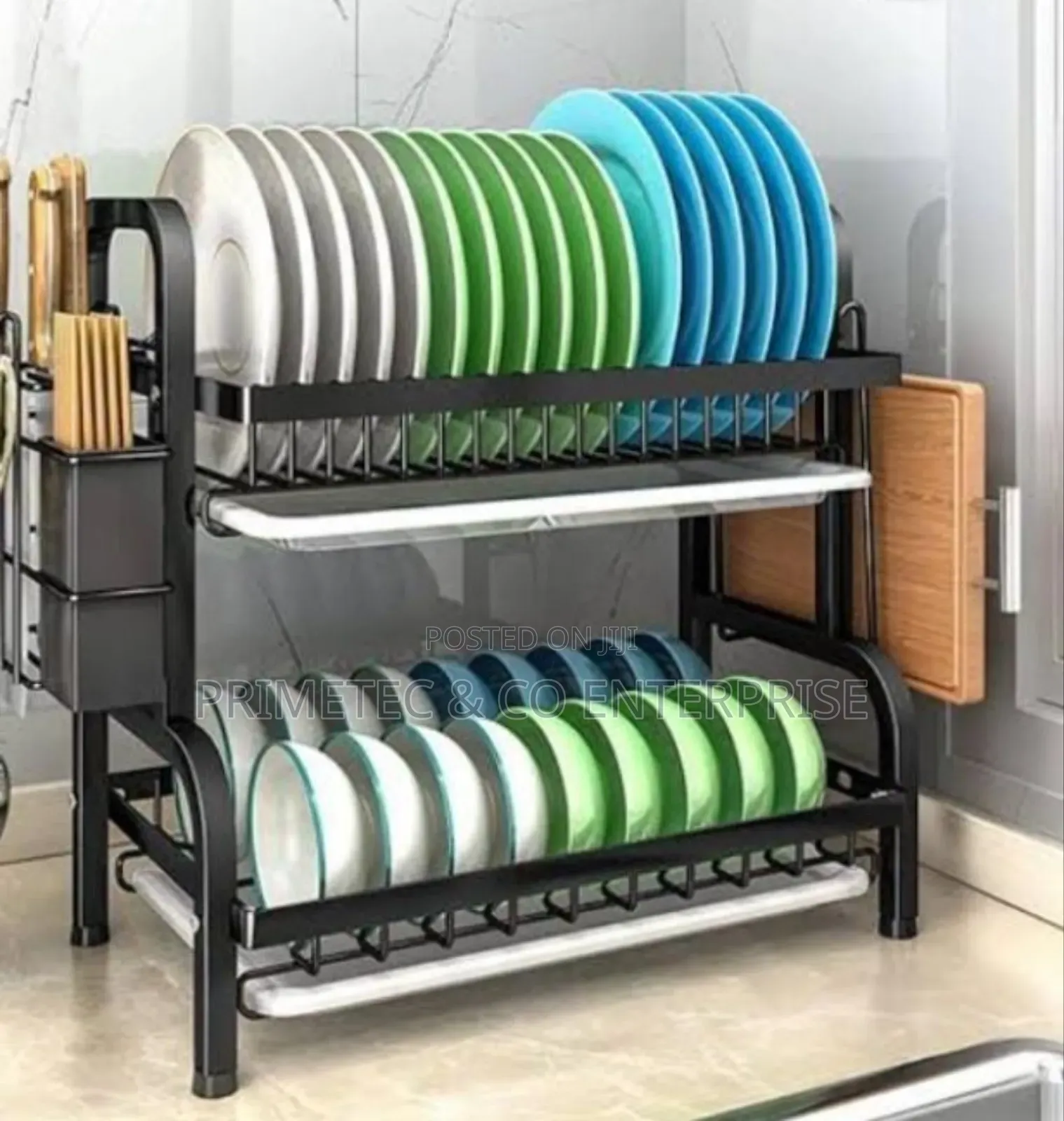 Carbon Steel Dish Rack With Cutlery Holder