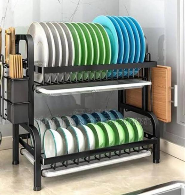 Carbon Steel Dish Rack With Cutlery Holder
