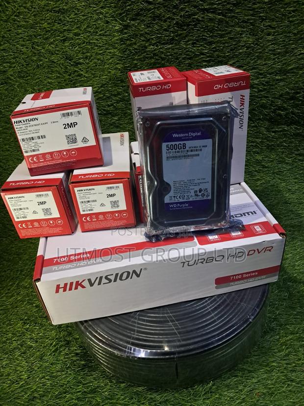 4ch Hikvision Kit + 50m Cable, Hdd, Bnc, Dc, Psu - main view