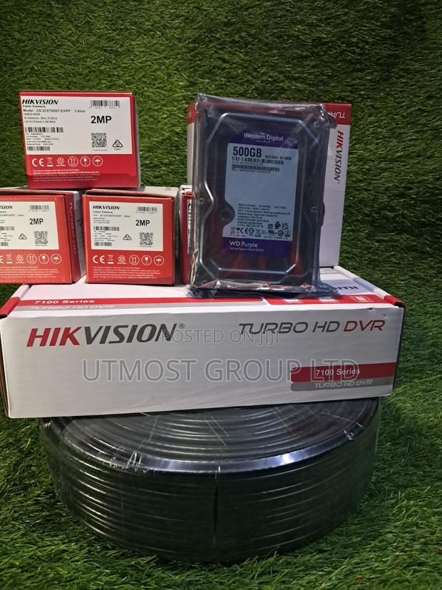 Complete Hikvision 4ch Kit + 50m Cable + HDD - main view