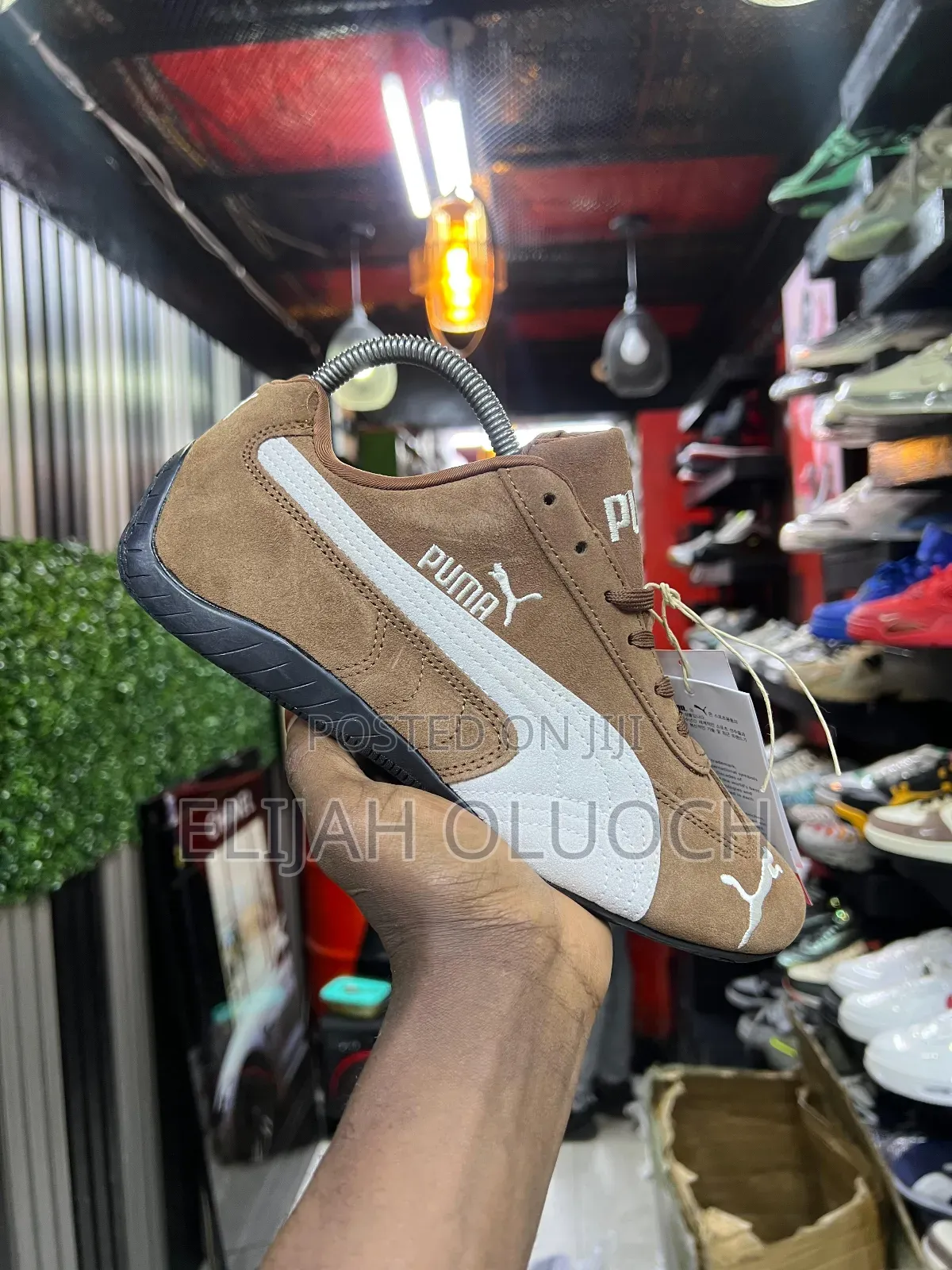 Pure Leather Sneakers Puma Speedcat Brown and White Sneakers