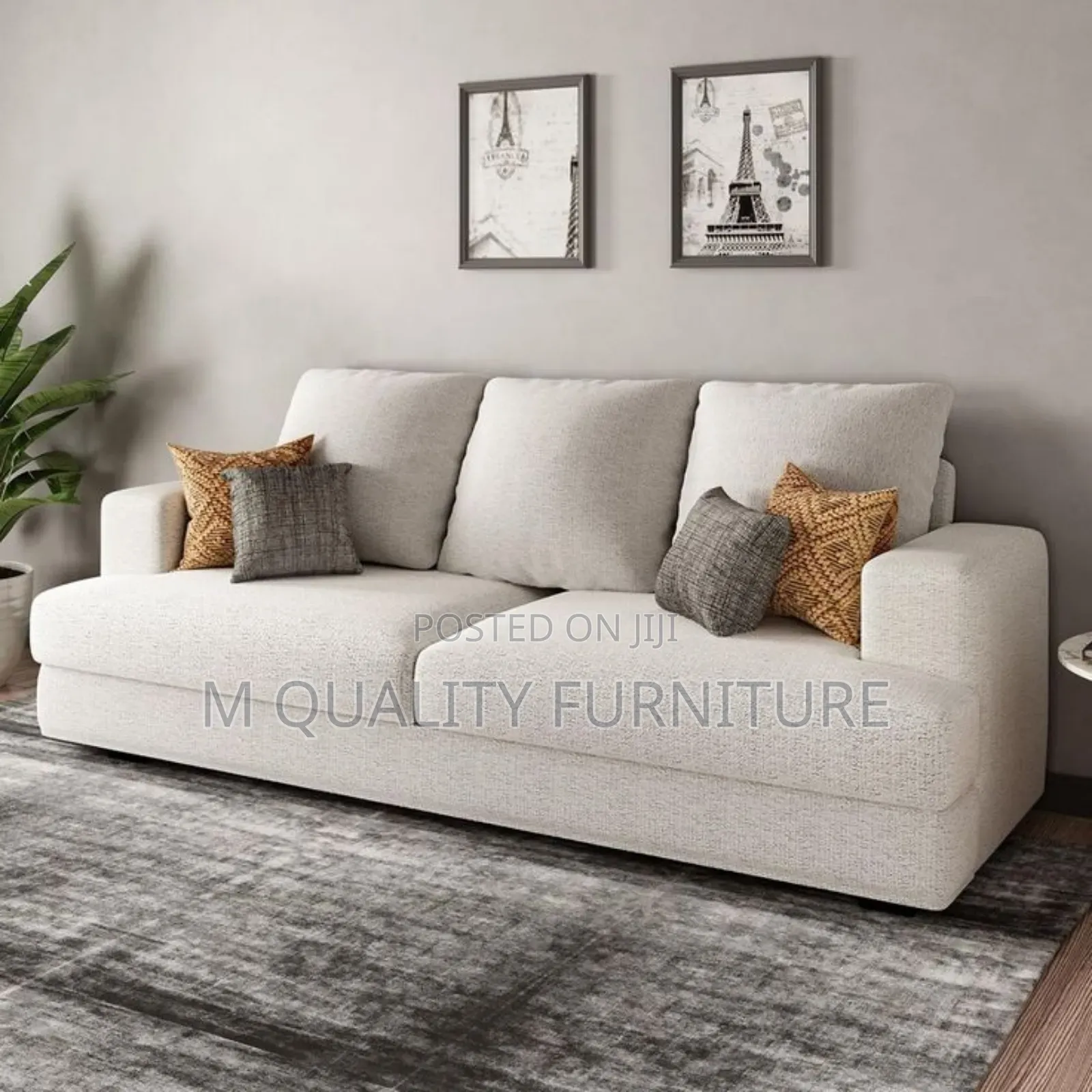 Cream 3 Seater Indoor Seat