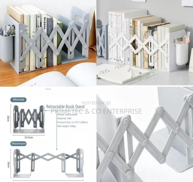 Retractable Bookends for Shelves Book Support Stand Set