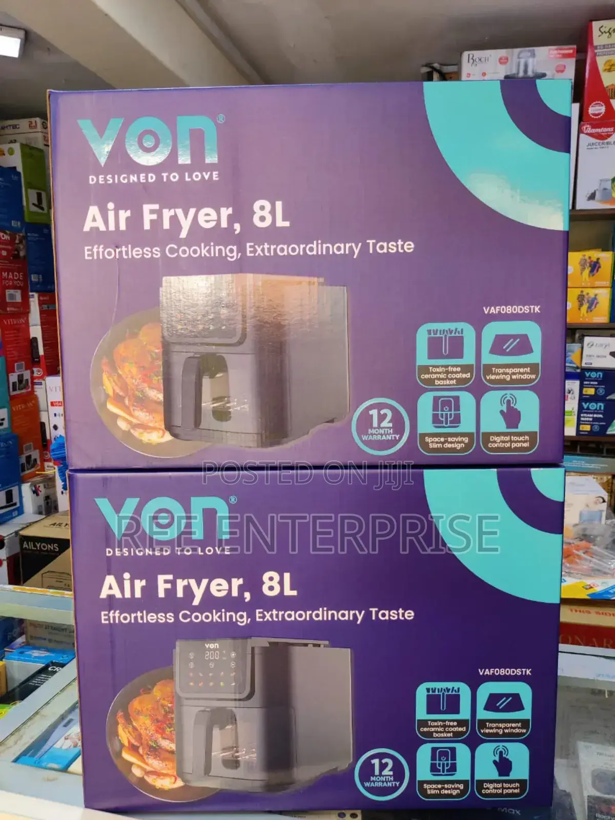 New Model*Von Air Fryer 8l Digital Slim Design