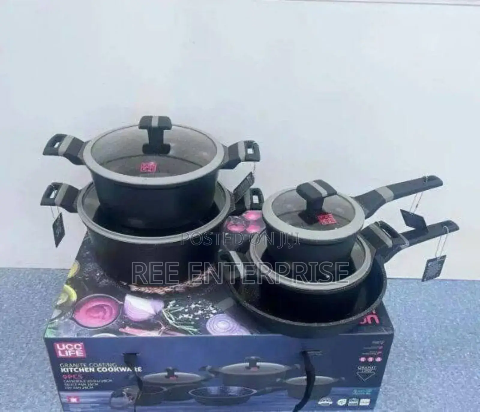 9 PCS Ucc Granite Cookware Sets