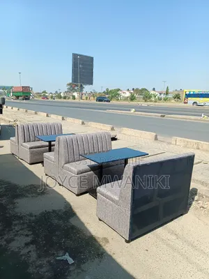 Vip Restaurant Back to Back Couches, Grey 