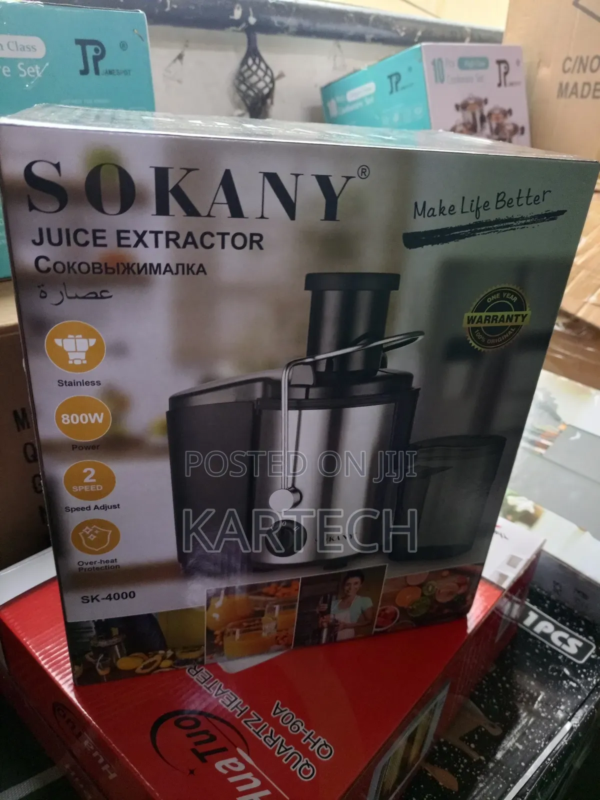 Sokany Sk-4000 800w Stainless Steel Juice Extractor.