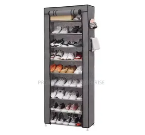 10 Tiers Non-Woven Fabric Shoe Rack Organizer .