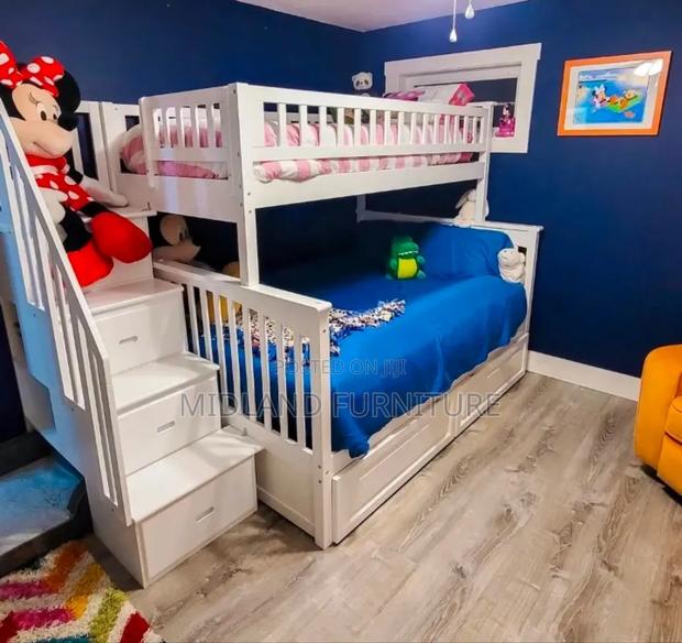 White Double Decker Bed With Storage Kenya - main view