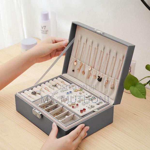 Solid Double Layer Jewelry Box Organizer - thumbnail 3