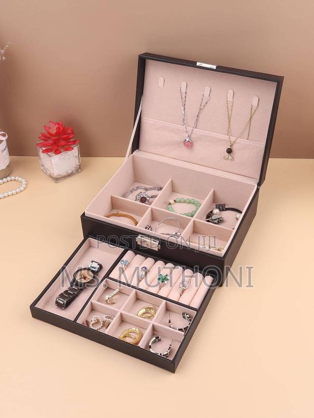 Solid Double Layer Jewelry Box Organizer - main view