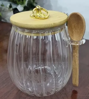 *800ml Glass Jar With Airtight Bamboo Lid + Bamboo Spoon