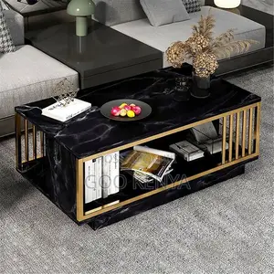 Coffee Table ; Wooden Coffee Table With Metal Stand