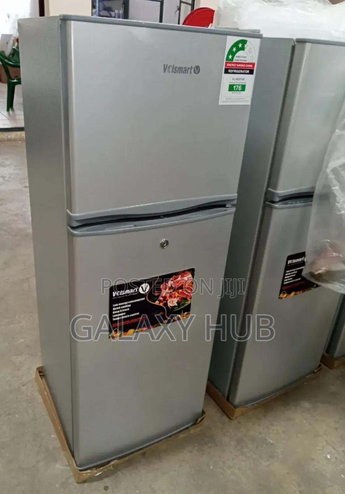Silver Volsmart 138litres Double Door Refrigerator