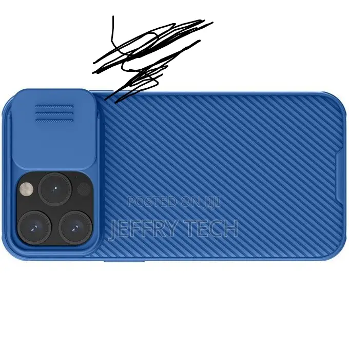 Nilkin Camshield Case With Sliwith iPhone 15 Pro Max(Blue)