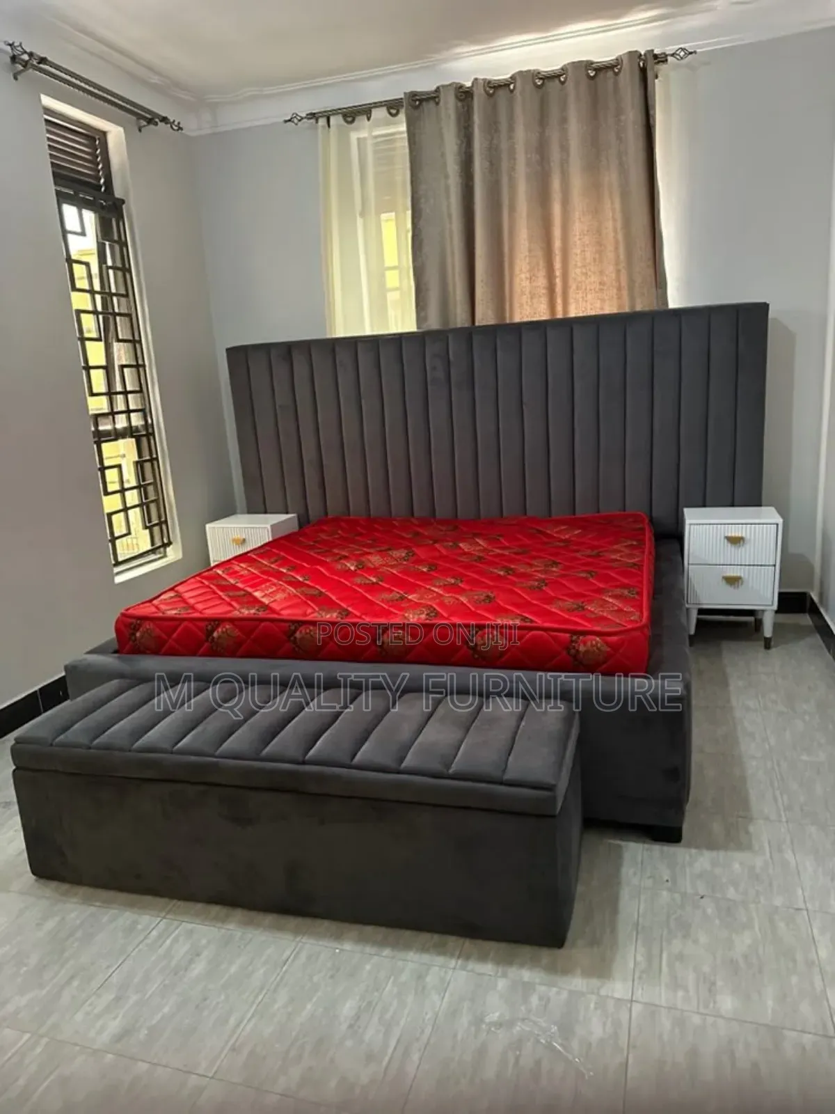 Black Unique Beds With Ottoman