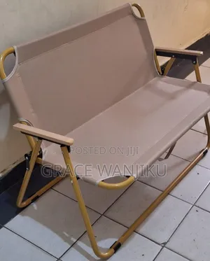 ,Portable Double Seat Camping Chair With Wood Armrest