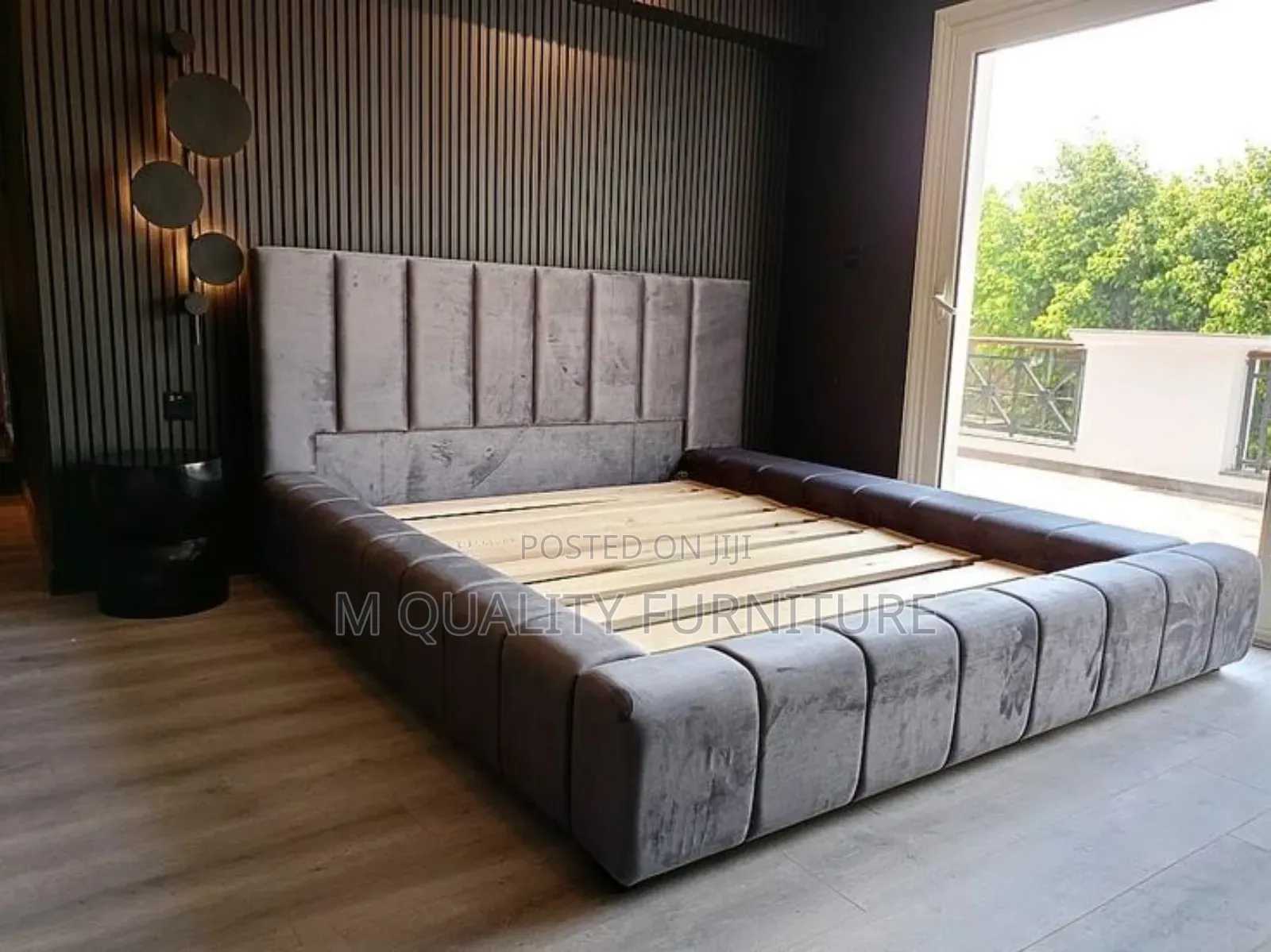 Gray Low Cut Headboard Beds