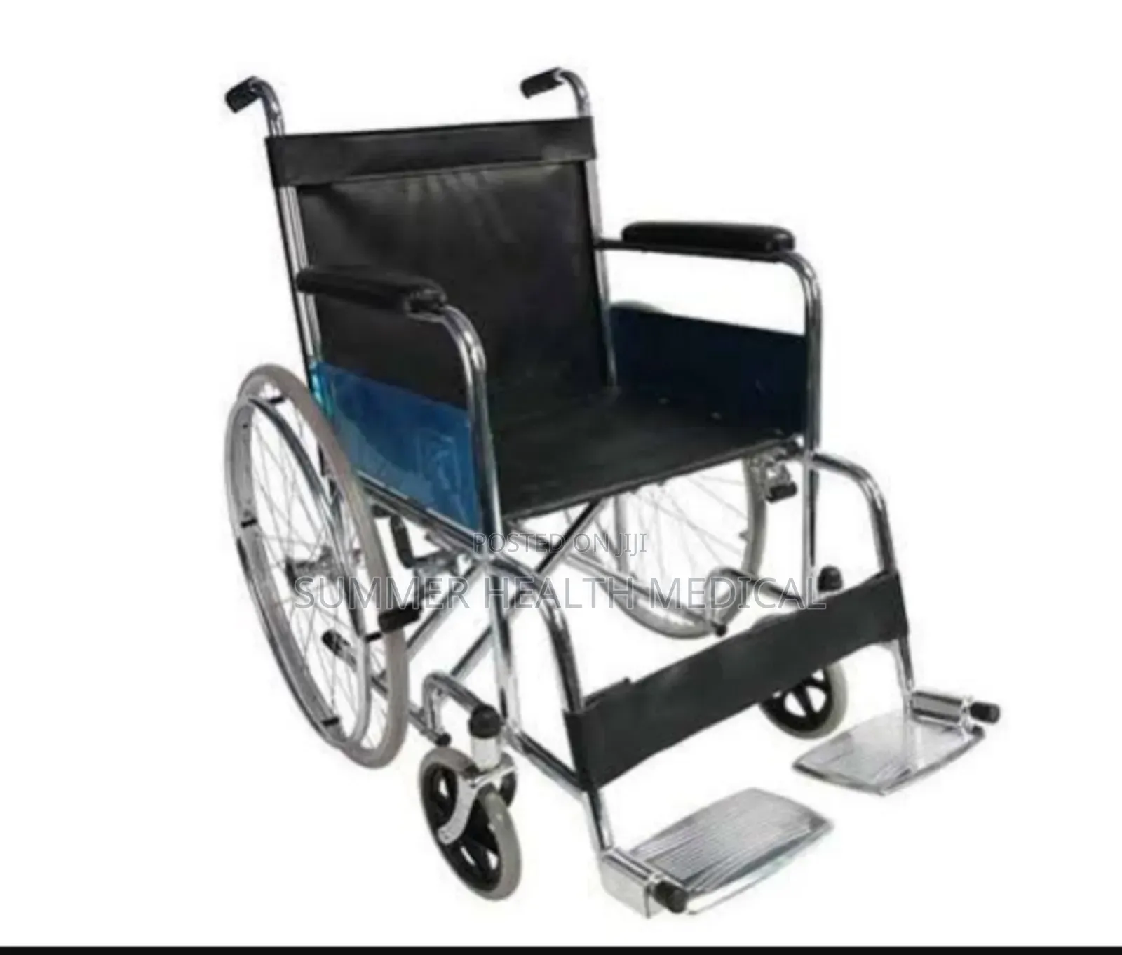 Standard Wheelchair Black With Hand and Rear Brakes