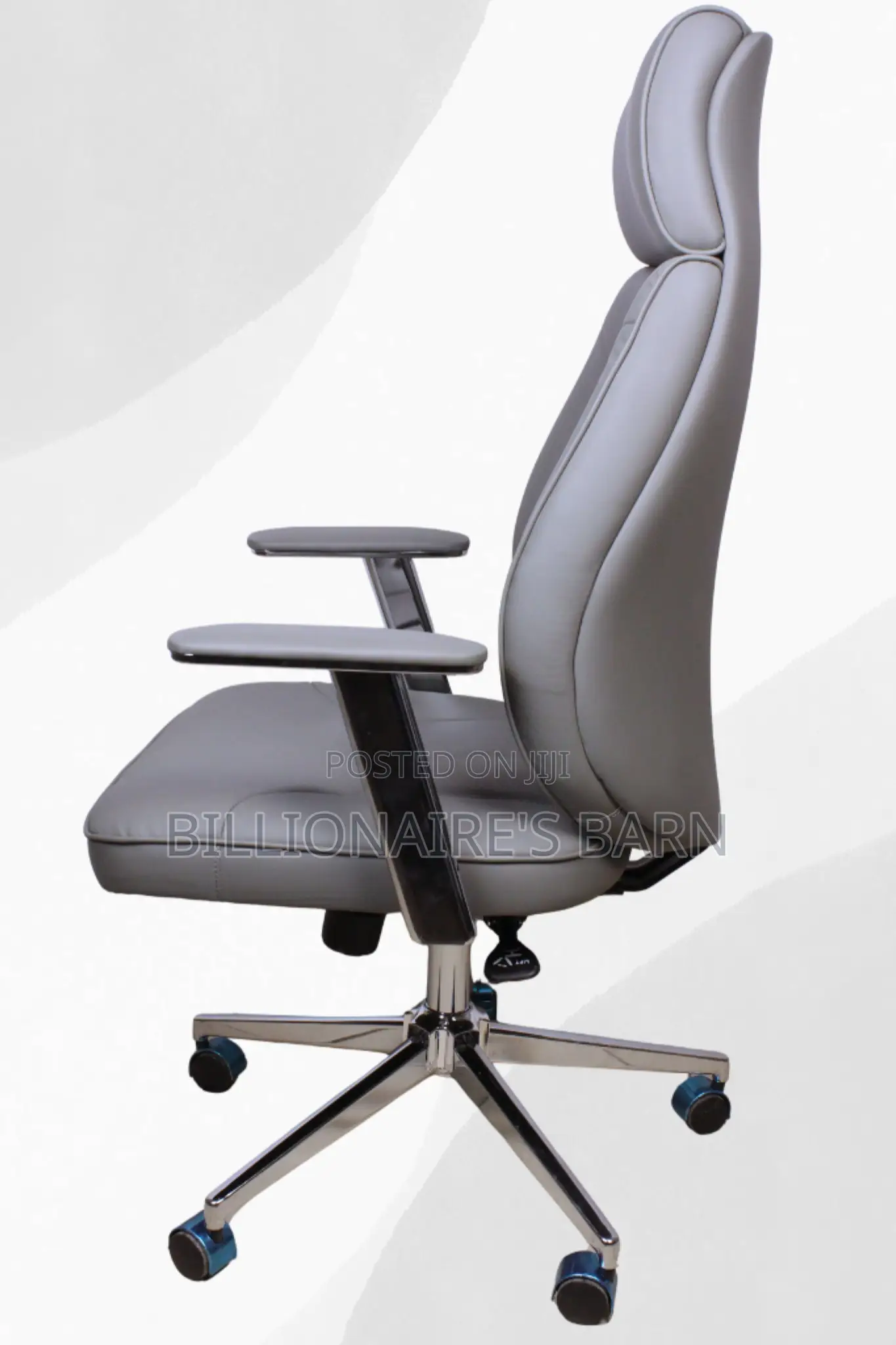 Office Chair; Executive Leather Office Chair Gray