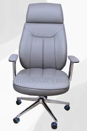 Office Chair; Executive Leather Office Chair Gray