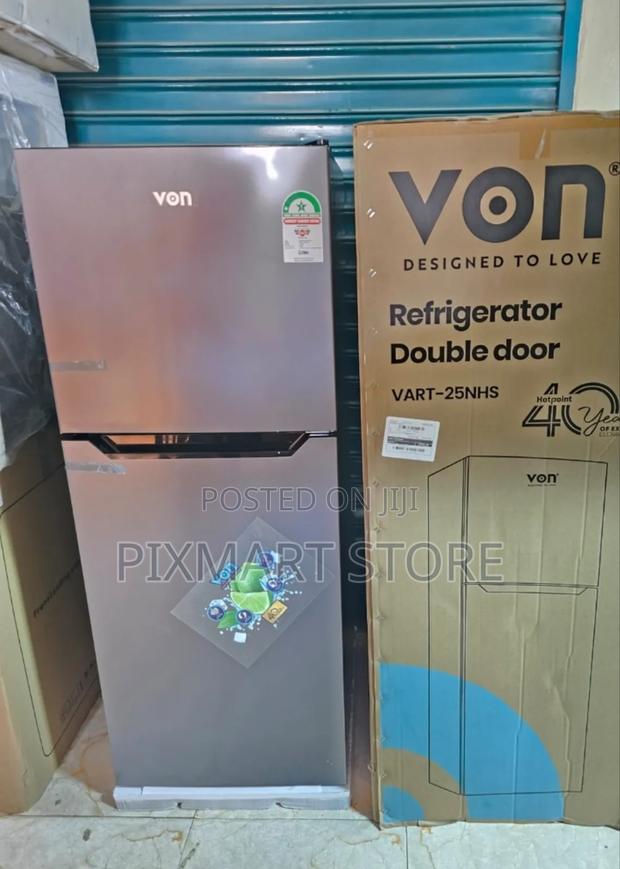 Von Double Door Fridge 220ltrs No Frost Refrigerator