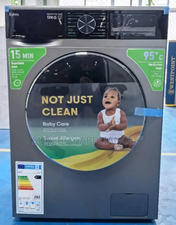 Syinix Front Load Washing Machine 
12kg Wash and Spin - main view