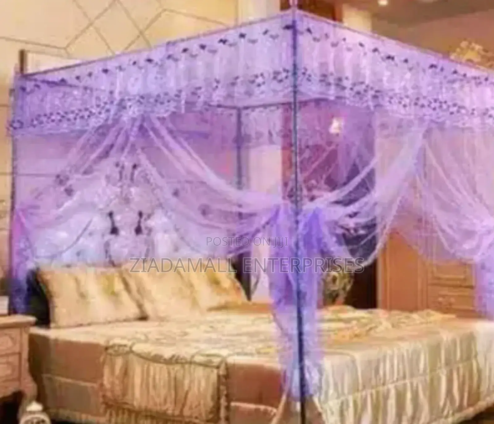 Elegant 4-Stand Mosquito Net for Complete Bed Protection