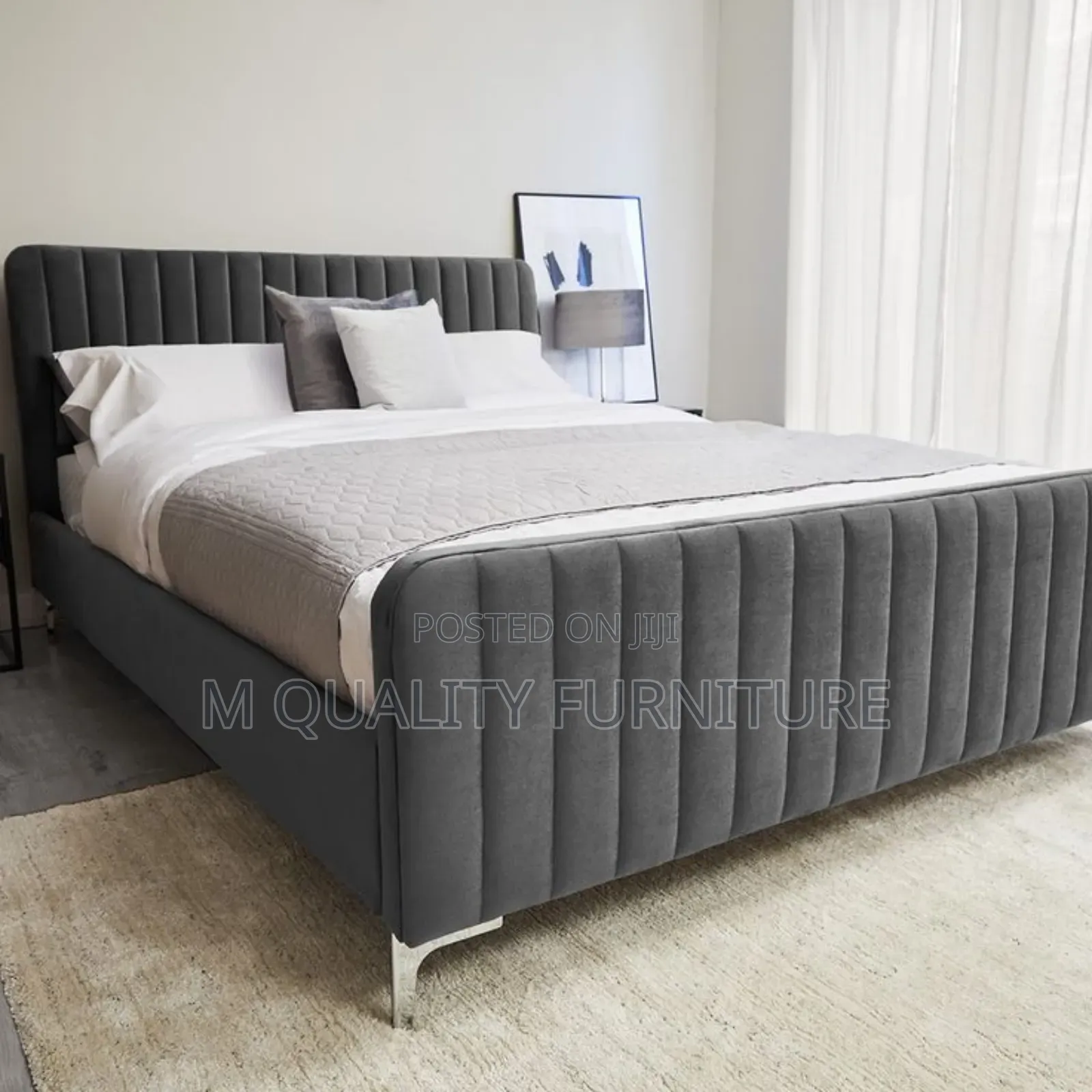 Black Straight Lined Beds
