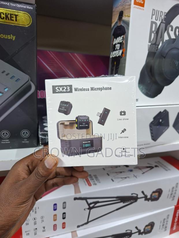 Sx23 Wireless Mics With Charging Case Dual Clips - main view