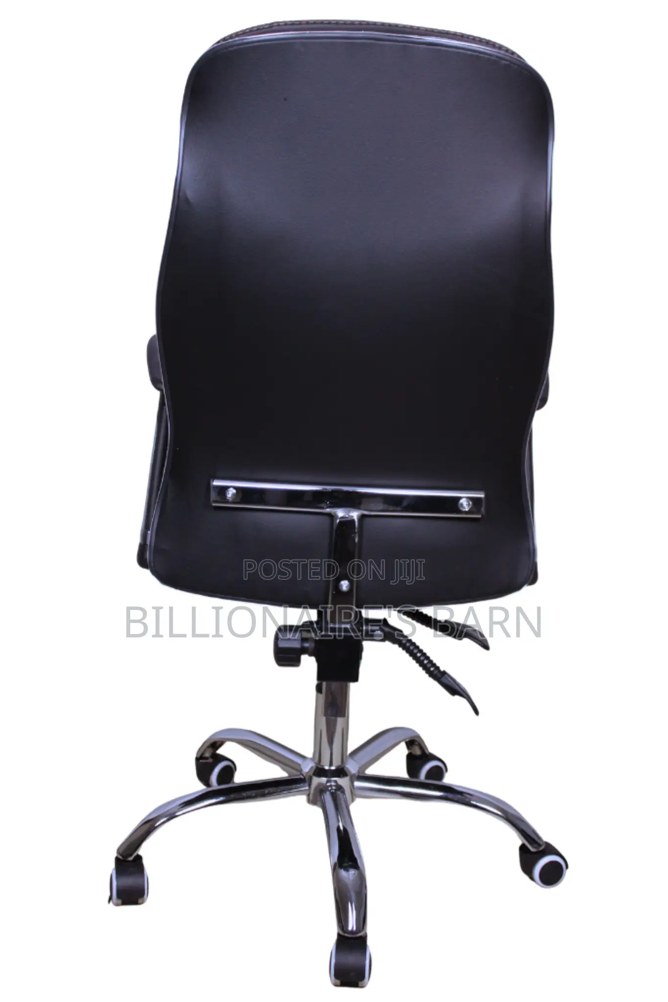 Office Chair: High Back Black Leather Chair With Armrest