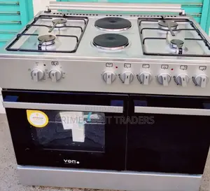 Von Cooker 4 Gas + Electric Oven Vac6fe40uk Graphite Black