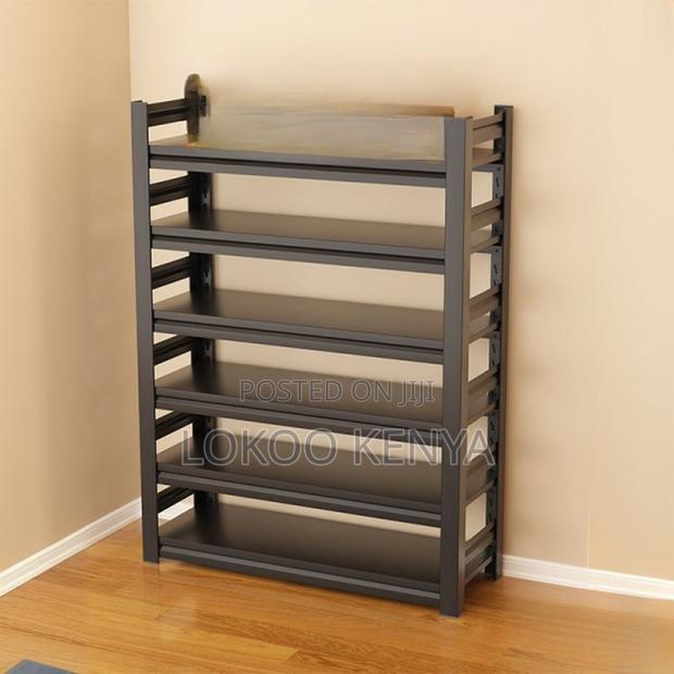Office Rack: 
Minimalist Metal Ink Finish Shoe Rack