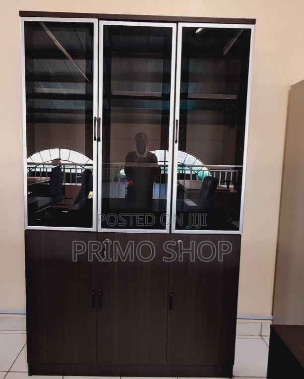 Office Cabinet; Tri-Glass Panel Office File Cabinet