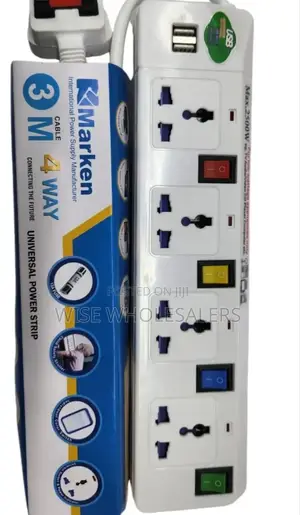 Marken 4 Way Extension With 2 Usb Ports

🔆3m Cable