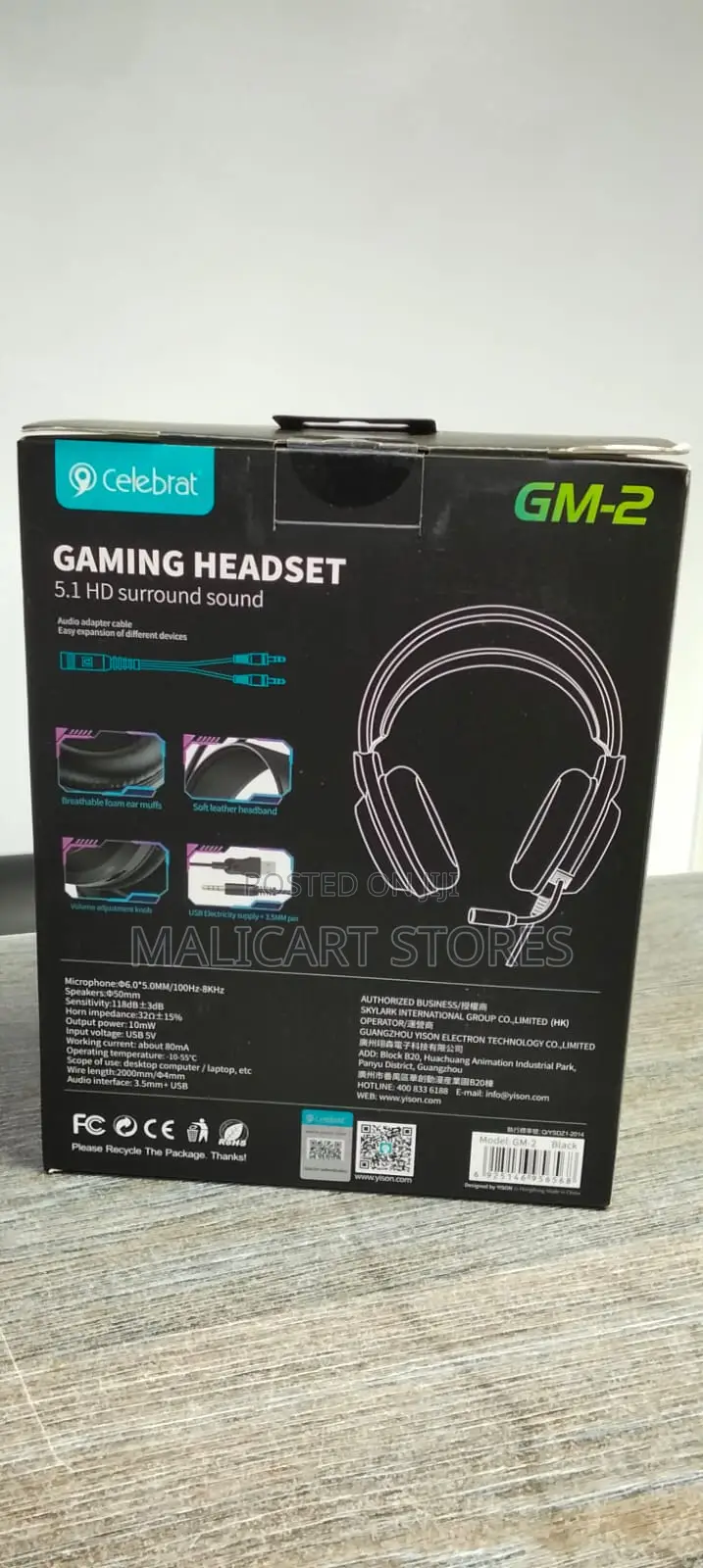 Celebrat Gm-2 Wired Gaming Headset/Headphones + Microphone
