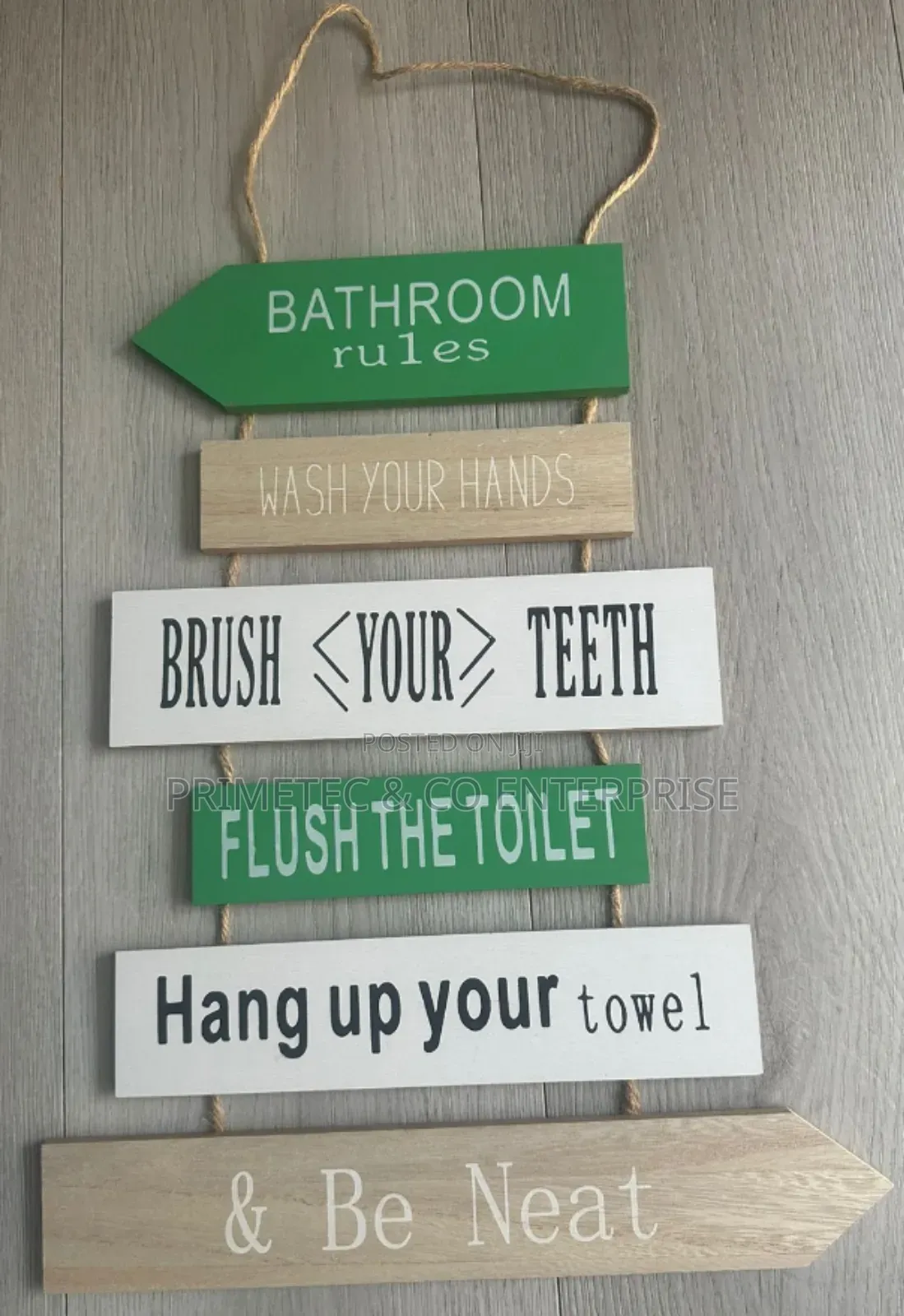 Hanging Board Wooden House Rules